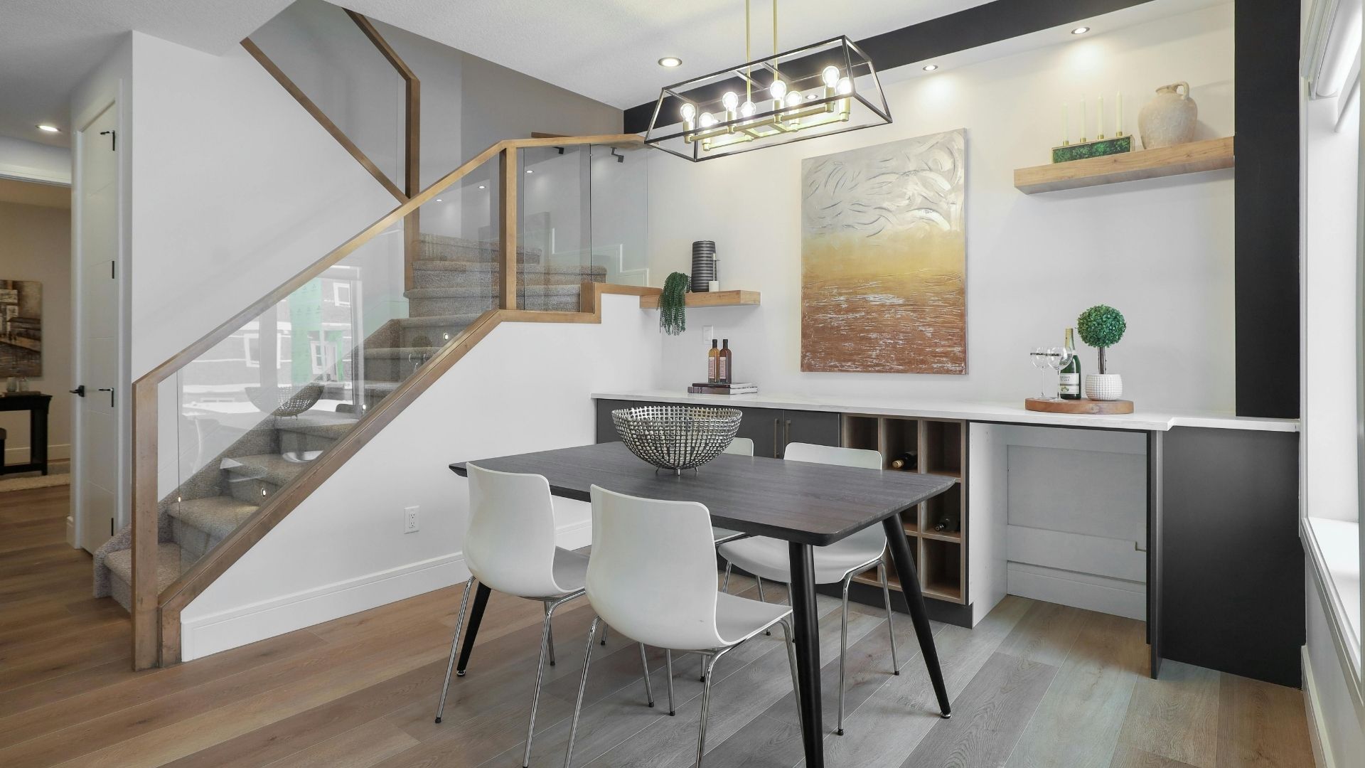 Clean entryway and staircase after service